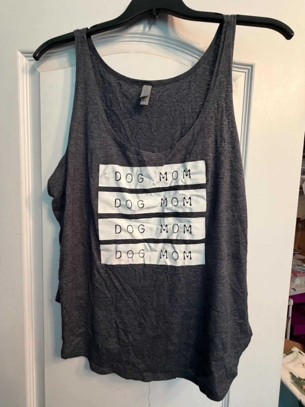 Dog Mom Charcoal Gray Tank - XXL
